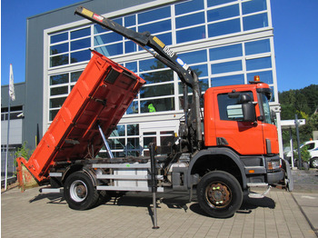 Самосвал, Автоманипулятор Scania P 114 CB 4x4 HZ 340 3-W. Tipper - 3-S. Kipper + HMF 1063 Crane Kran: фото 4