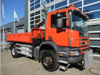 Самосвал, Автоманипулятор Scania P 114 CB 4x4 HZ 340 3-W. Tipper - 3-S. Kipper + HMF 1063 Crane Kran: фото 3