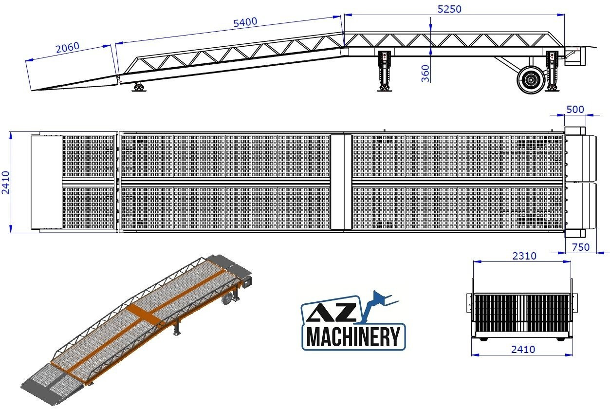 Новый Погрузочная рампа Loading Ramp with with electro hydraulic tilting bridge -  AZ RAMP - STAR- 10T-ZR-LLO-E: фото 12