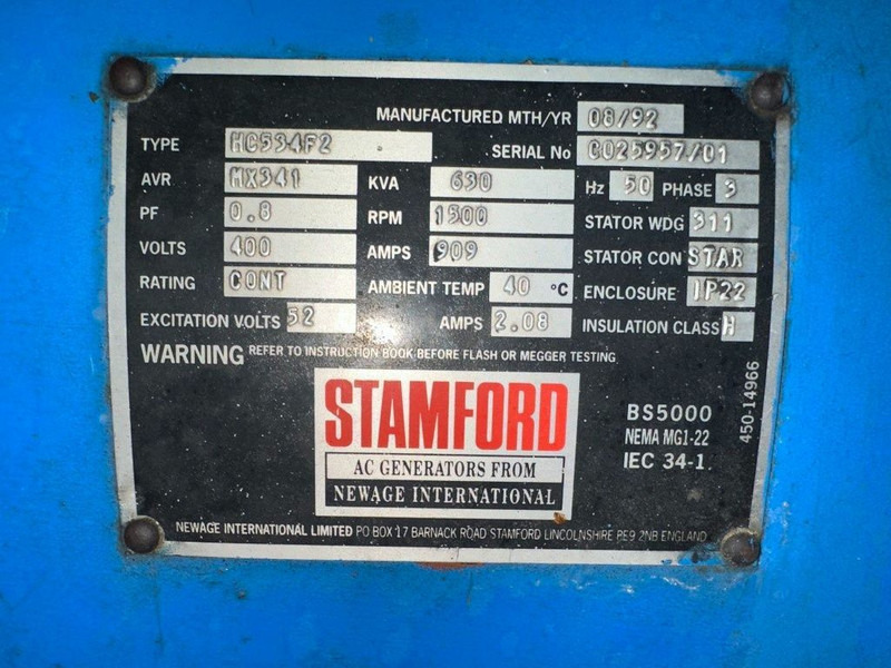 Электрогенератор Perkins 3012-TAG2 Stamford 640 kVA generatorset in Silent 30 ft container: фото 11